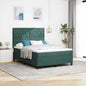 Boxspring Bed Met Matras Fluweel Donkergroen