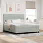 Boxspring Bed Met Matras Fluweel Lichtgrijs