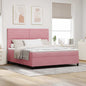 Boxspring Bed Met Matras Fluweel Roze