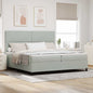Boxspring Bed Met Matras Fluweel Lichtgrijs