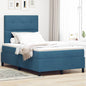Boxspring Bed Met Matras Fluweel Donkerblauw