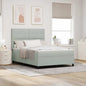 Boxspring Bed Met Matras Fluweel Lichtgrijs