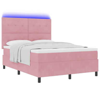 Boxspring Bed Met Matras Fluweel Roze
