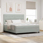 Boxspring Bed Met Matras Fluweel Lichtgrijs