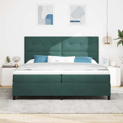 Boxspring Bed Met Matras Fluweel Donkergroen