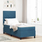 Boxspring Bed Met Matras Fluweel Donkerblauw