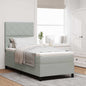 Boxspring Bed Met Matras Fluweel Lichtgrijs