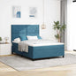 Boxspring Bed Met Matras Fluweel Donkerblauw