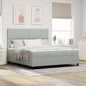 Boxspring Bed Met Matras Fluweel Lichtgrijs