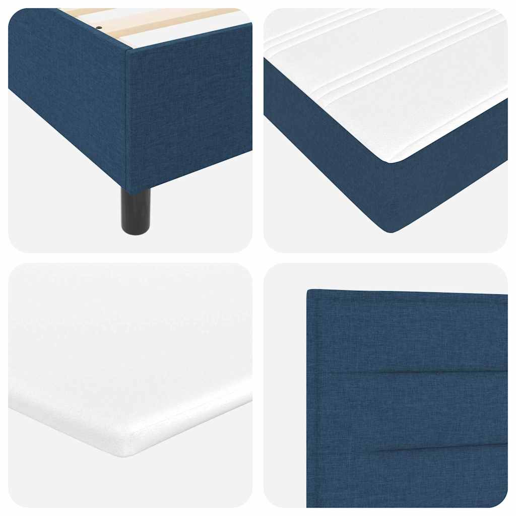 Boxspring Bed Met Matras Met Hoofdeinde Stof Blauw