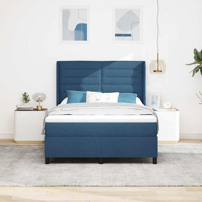 Boxspring Bed Met Matras Met Hoofdeinde Stof Blauw