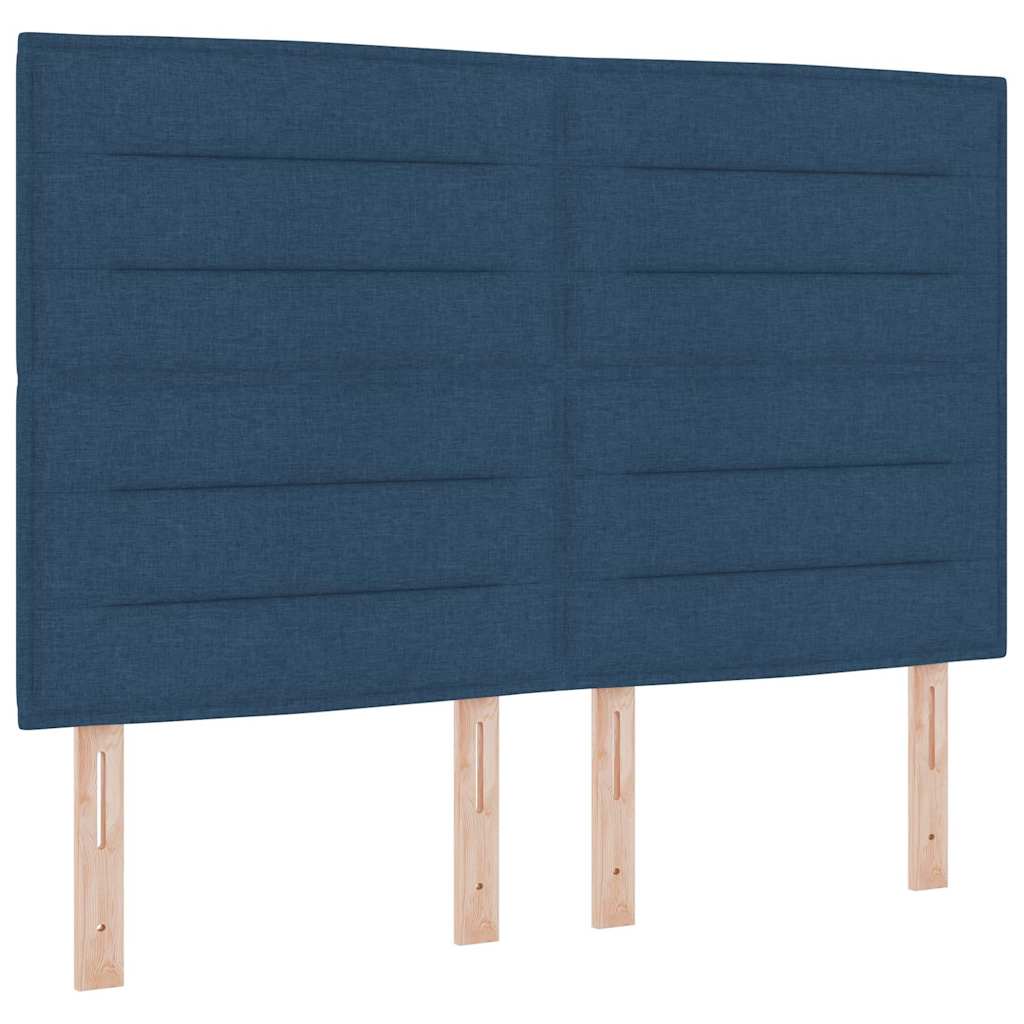 Boxspring Bed Met Matras Met Hoofdeinde Stof Blauw