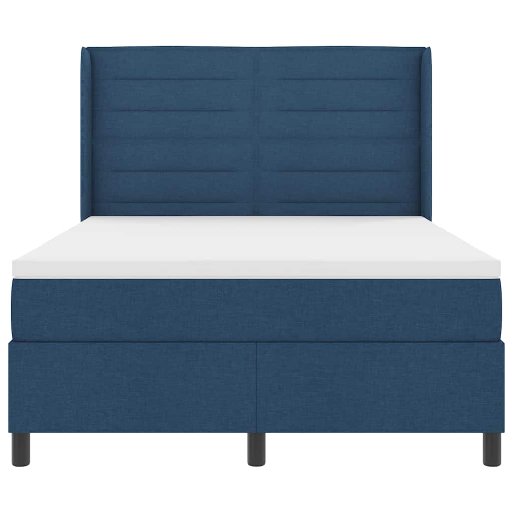 Boxspring Bed Met Matras Met Hoofdeinde Stof Blauw