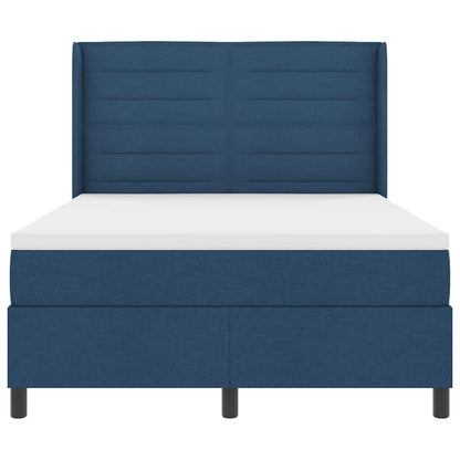 Boxspring Bed Met Matras Met Hoofdeinde Stof Blauw