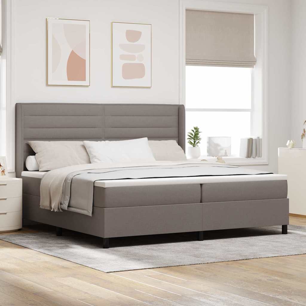Boxspring Bed Met Matras Met Hoofdeinde Stof Taupe