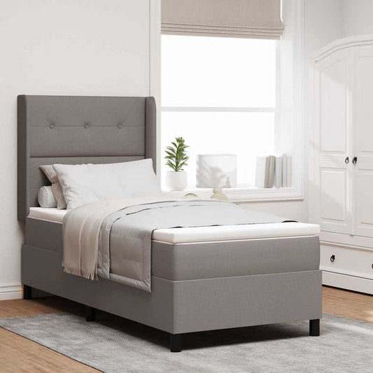 Boxspring Bed Met Matras Met Hoofdeinde Stof Taupe