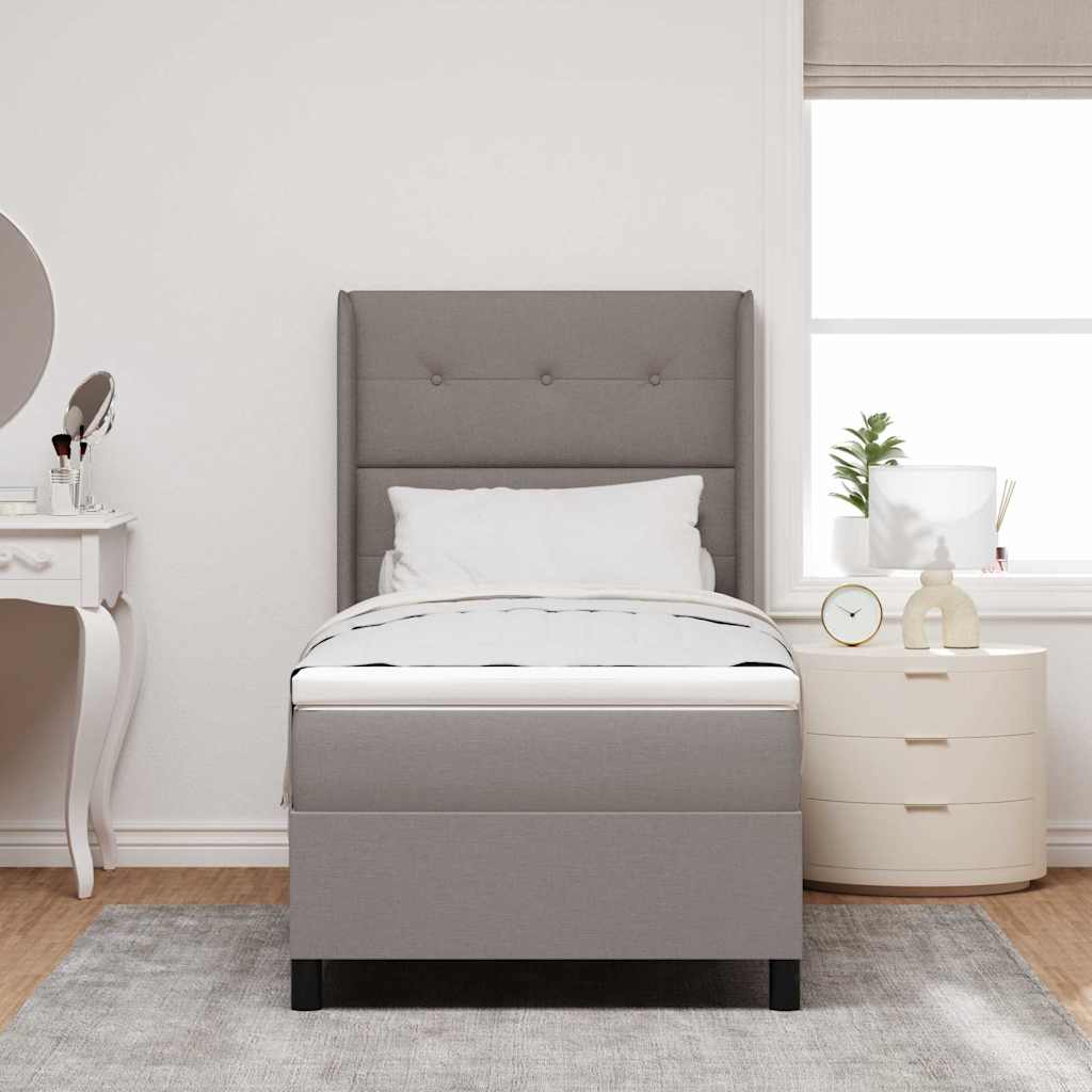 Boxspring Bed Met Matras Met Hoofdeinde Stof Taupe