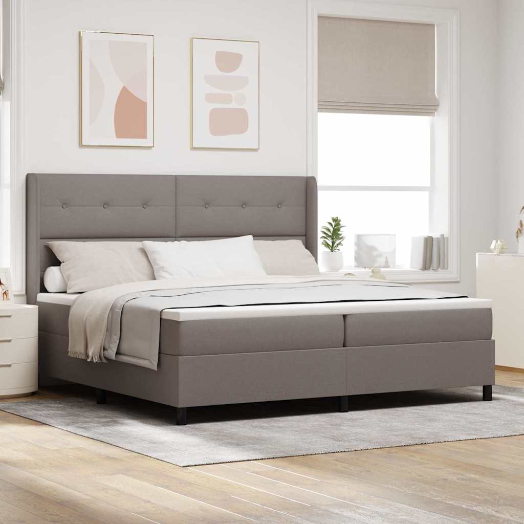 Boxspring Bed Met Matras Met Hoofdeinde Stof Taupe