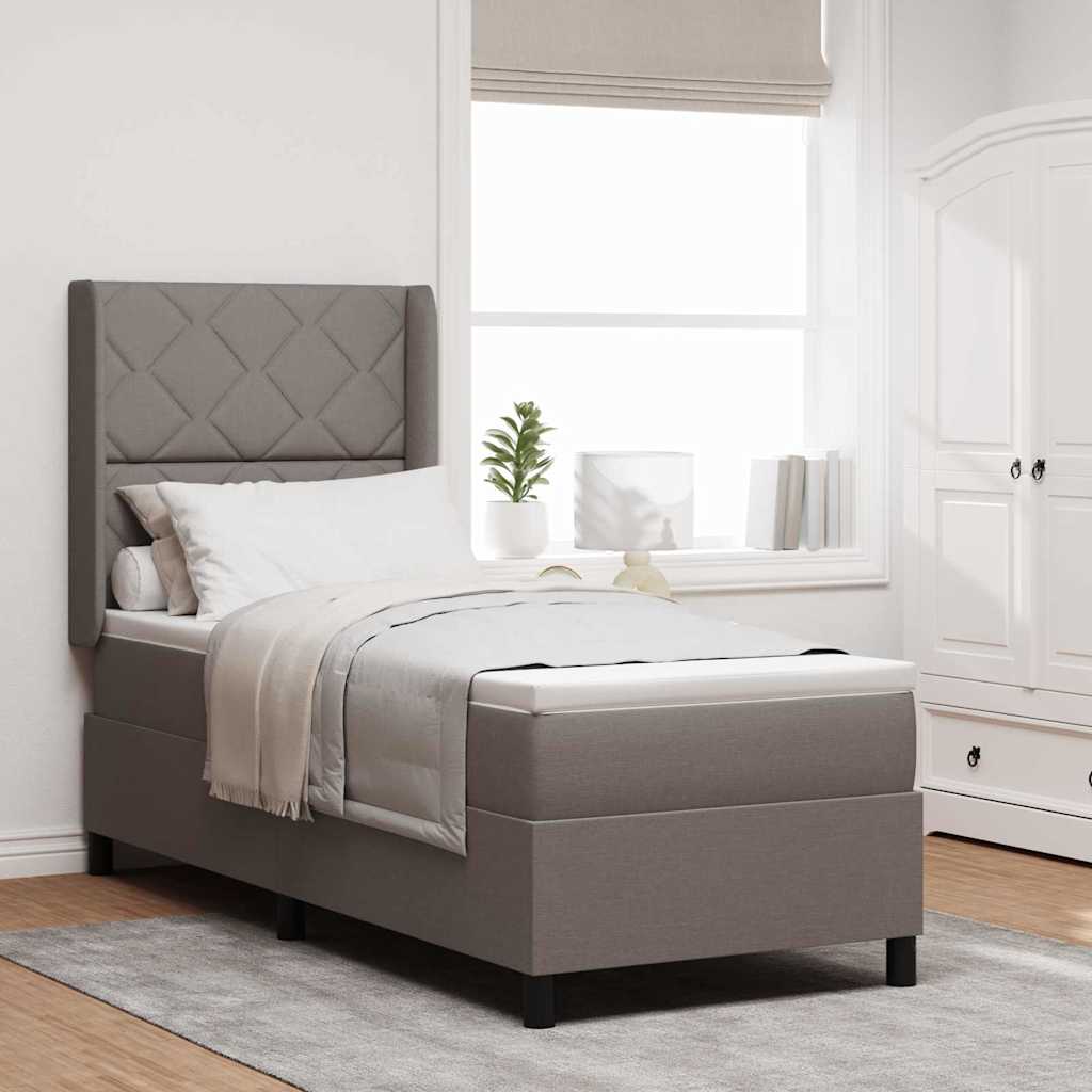 Boxspring Bed Met Matras Met Hoofdeinde Stof Taupe