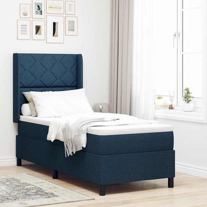Boxspring Bed Met Matras Met Hoofdeinde Stof Blauw
