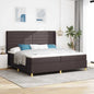 Boxspring Bed Met Matras Bruin Stof Donkerbruin
