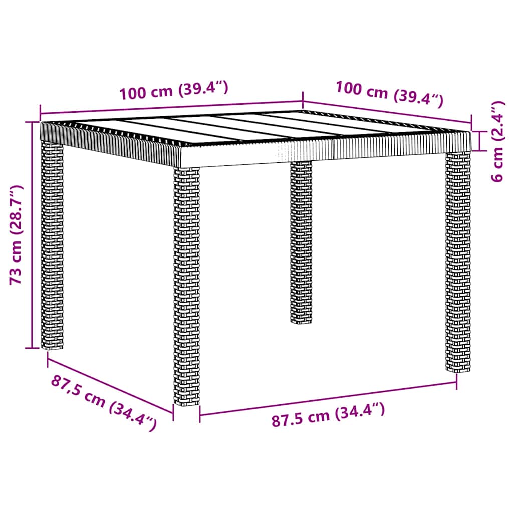 Tuin Eetset 5 Pcs Polt Riet