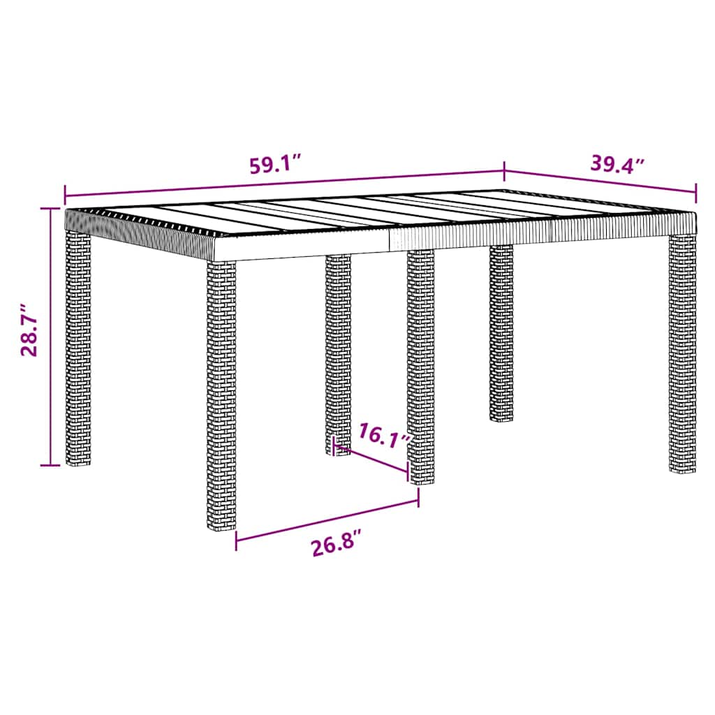 Tuin Eetset 5 Pcs Polt Riet