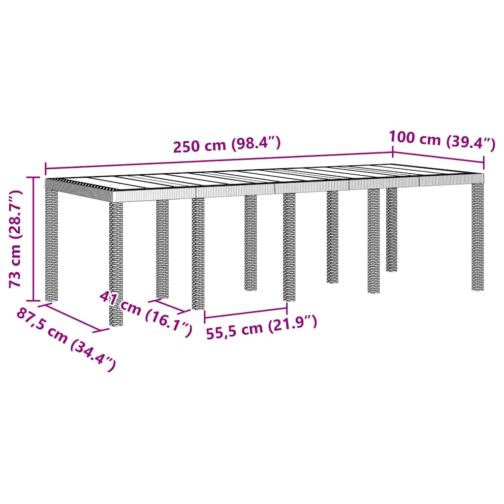 Tuin Eetset 9 Pcs Polt Riet
