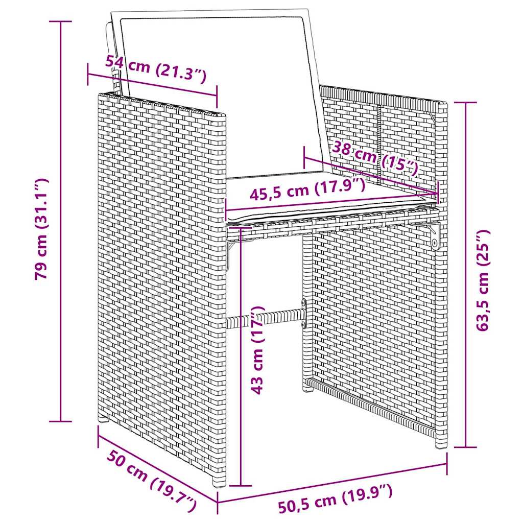 Tuin Eetset 5 Pcs Poly Rattan