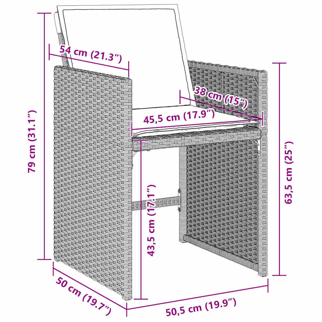 Tuin Eetset 5 Pcs Poly Rattan