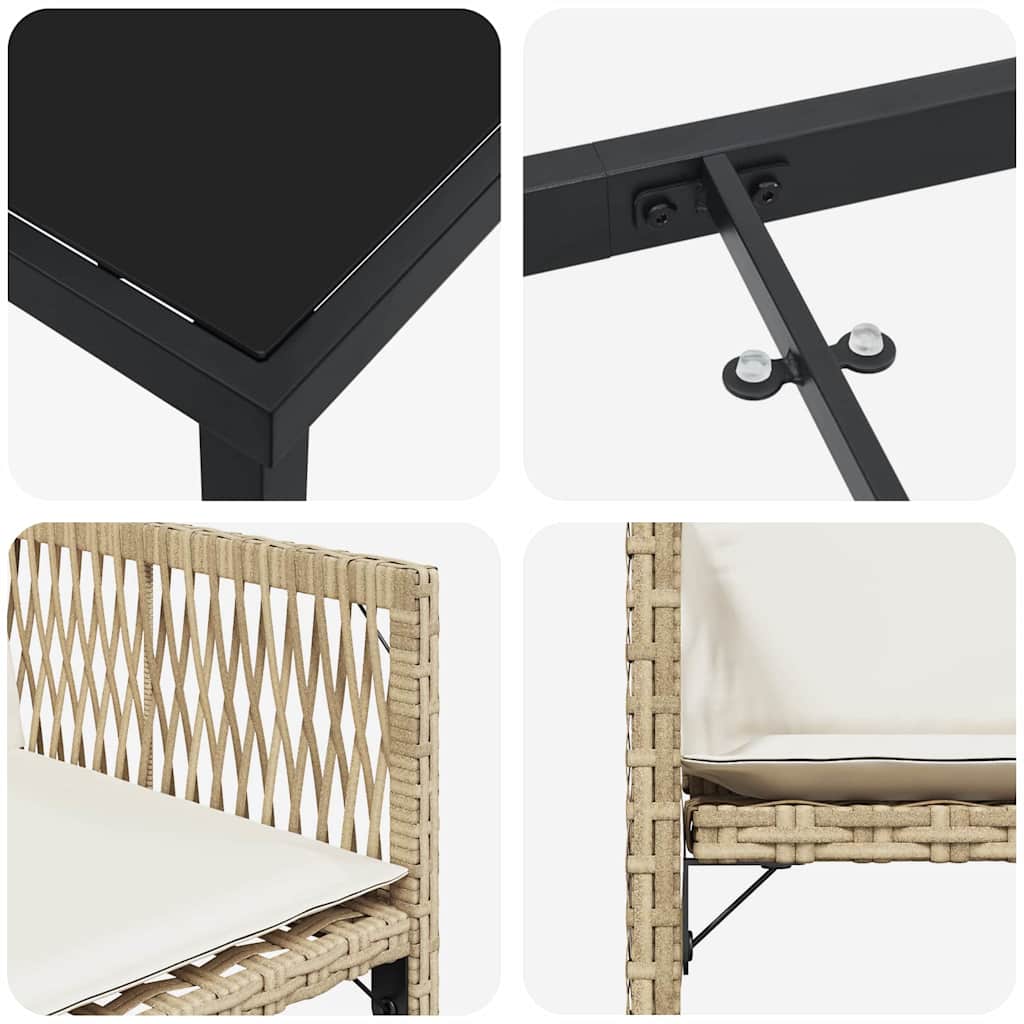 Tuin Eetset 5 Pcs Poly Rattan