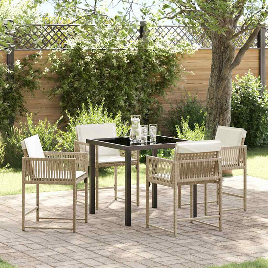 Tuin Eetset 5 Pcs Poly Rattan