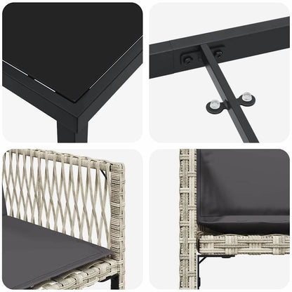 Tuin Eetset 5 Pcs Poly Rattan