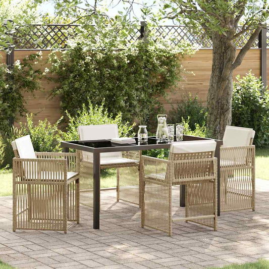 Tuin Eetset 5 Pcs Poly Rattan