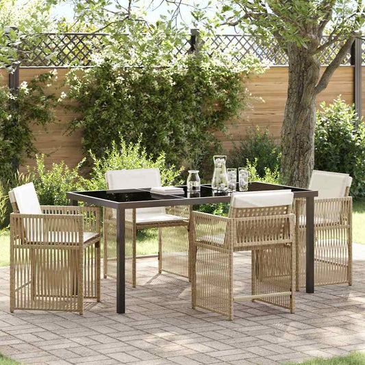 Tuin Eetset 5 Pcs Poly Rattan