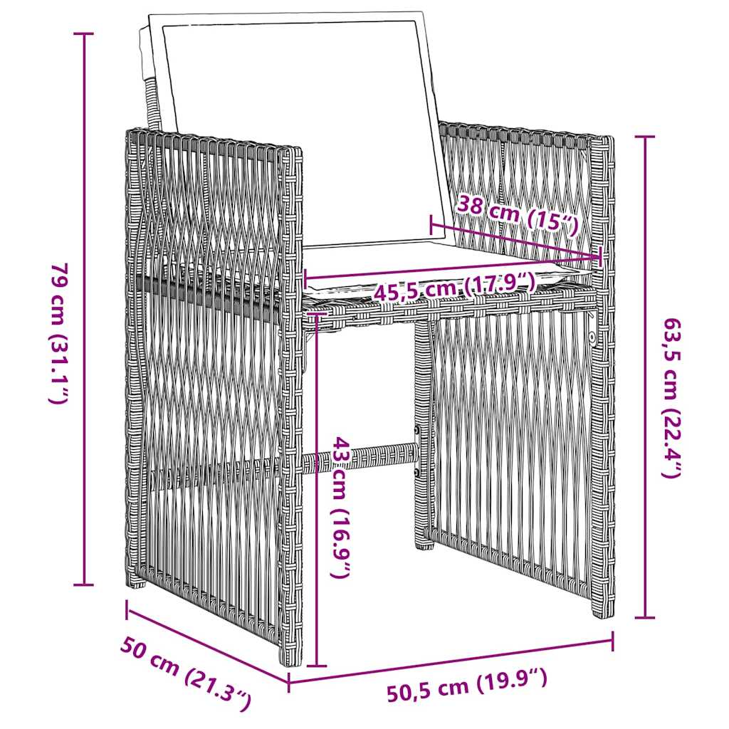 Tuin Eetset 5 Pcs Poly Rattan