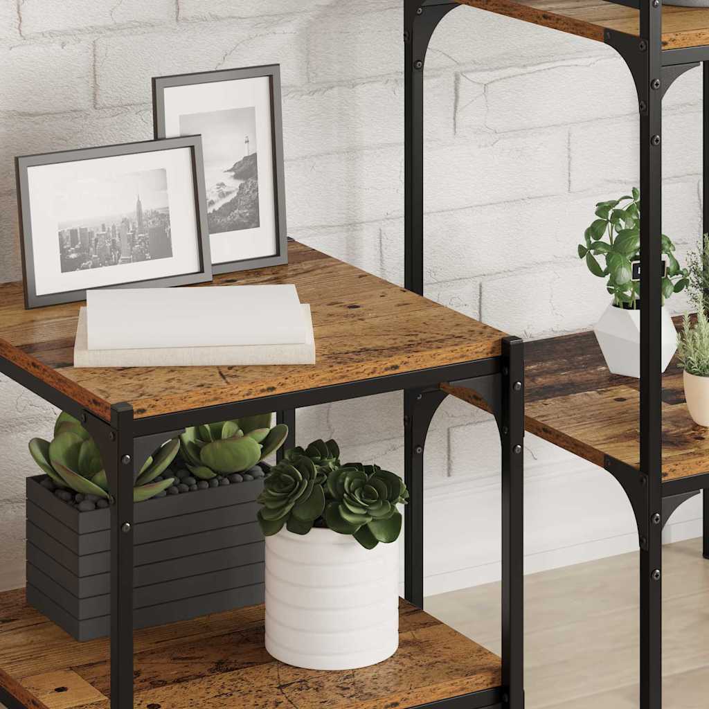 Boekenplank Bord 4 Pcs Bruin Bewerkt Hout Oud Hout