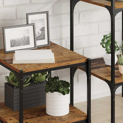 Boekenplank Bord 4 Pcs Bruin Bewerkt Hout Oud Hout