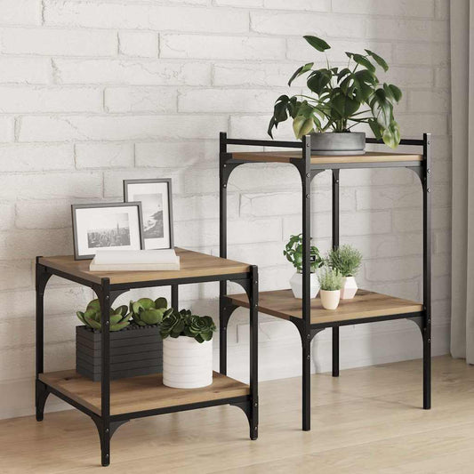 Boekenplank Bord 4 Pcs Bruin Bewerkt Hout Artisanaal Eikenkleurig