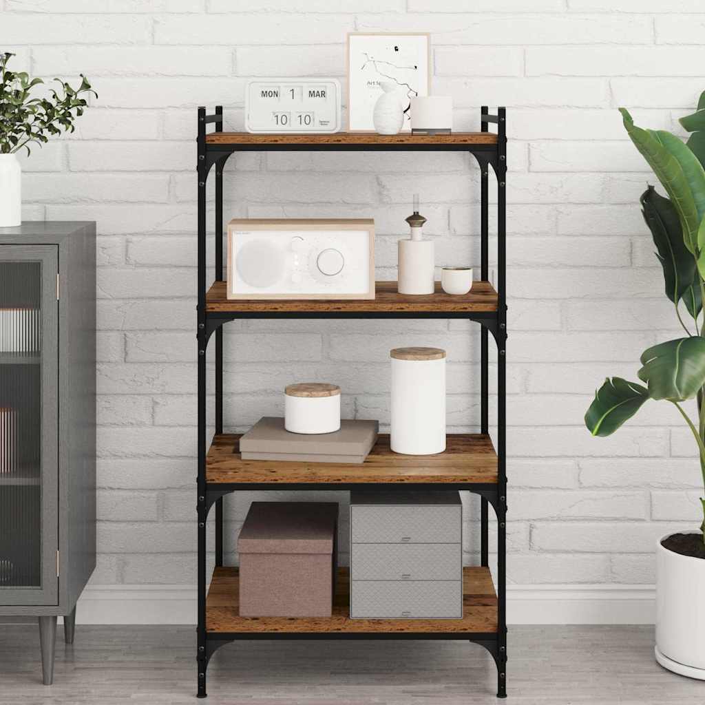Boekenplank Bord 4 Pcs Bruin Bewerkt Hout Oud Hout
