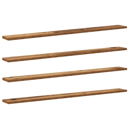 Boekenplank Bord 4 Pcs Bruin Bewerkt Hout Oud Hout