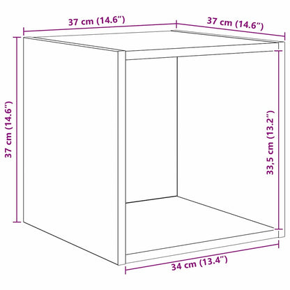 Wandkast Met Plank 37 X 37 X 37 Cm Bewerkt Hout