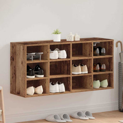 Schoenenkast Met Plank Bewerkt Hout