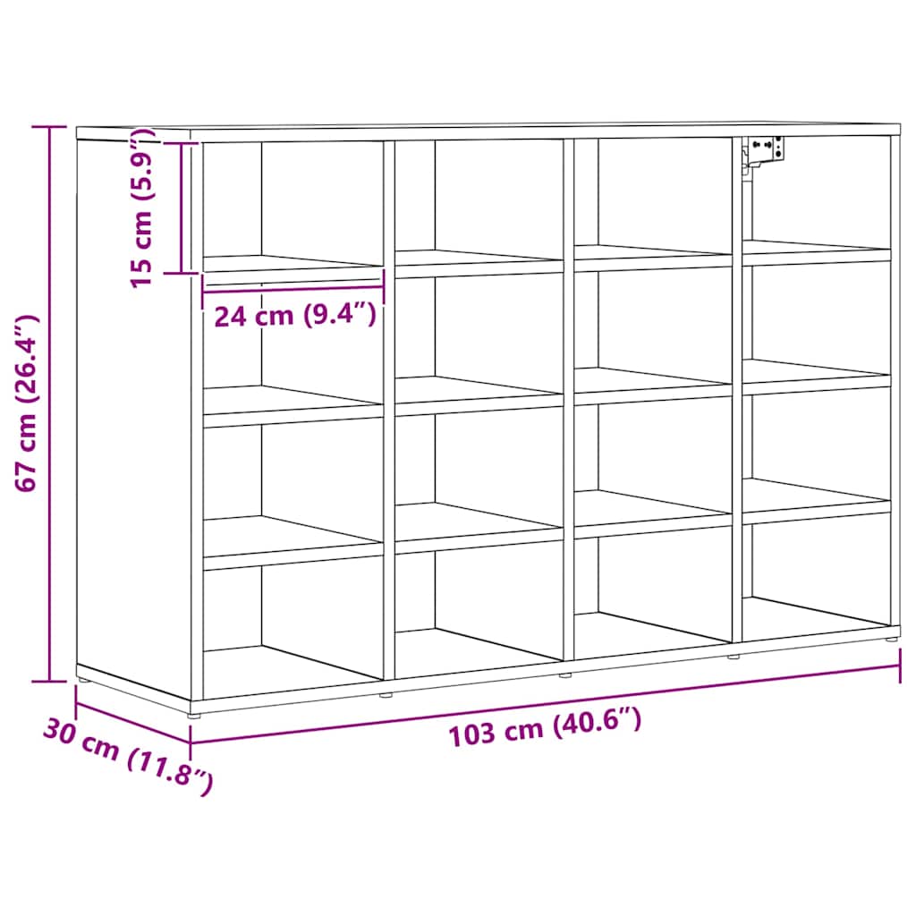 Schoenenkast Met Plank Bewerkt Hout