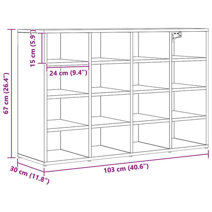 Schoenenkast Met Plank Bewerkt Hout