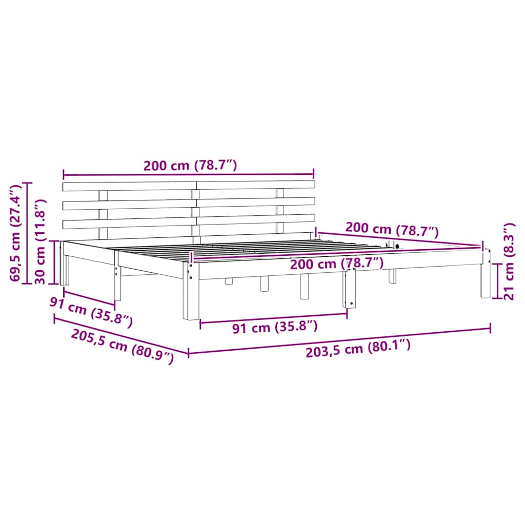 Bedframe Massief Hout Frissen