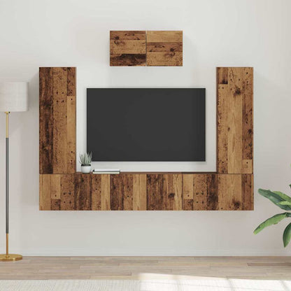 Tv-Meubelset 7 Pcs 180 X 30 X 120 Cm Bewerkt Hout