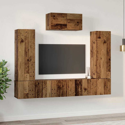 Tv-Meubelset 7 Pcs 180 X 30 X 120 Cm Bewerkt Hout