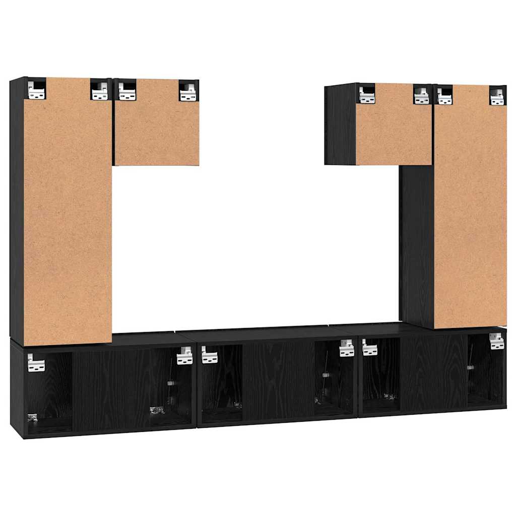 Tv-Meubelset 7 Pcs 180 X 30 X 120 Cm Bewerkt Hout