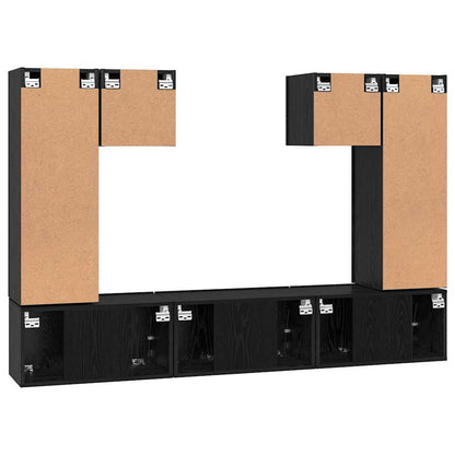 Tv-Meubelset 7 Pcs 180 X 30 X 120 Cm Bewerkt Hout